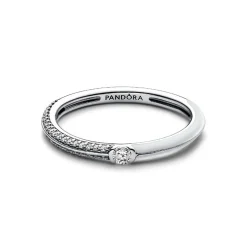 Pandora Bague<Anneau Double Blanc et Pavé ME