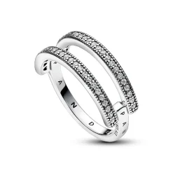 Pandora Bague<Anneau Double Signature et Pavé Signature