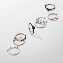 Pandora Bague<Anneau Rose Vague Poli