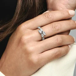 Pandora Bague<Bague Anneau Chevauchement Scintillant - Timeless