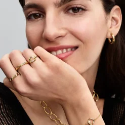 Pandora Bague<Bague Cercle Pavé de Forme Organique & Perle de Culture d'Eau Douce Traitée