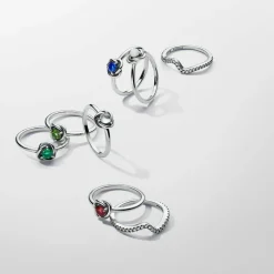 Pandora Bague<Bague Cercles de l’Éternité Rouge Ardent