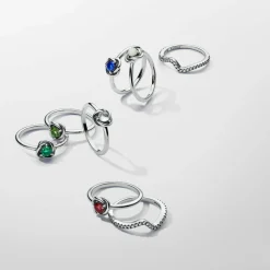 Pandora Bague<Bague Cercles de l’Éternité Verte