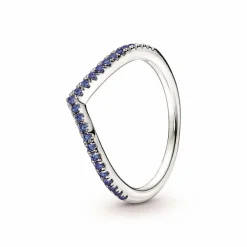 Pandora Bague<Bague Chevron Bleue Timeless - Argent