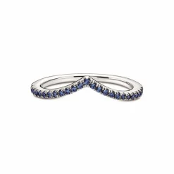 Pandora Bague<Bague Chevron Bleue Timeless - Argent