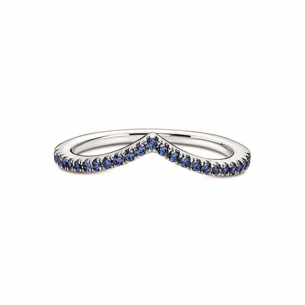 Pandora Bague<Bague Chevron Bleue Timeless - Argent