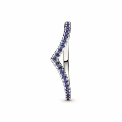 Pandora Bague<Bague Chevron Bleue Timeless - Argent