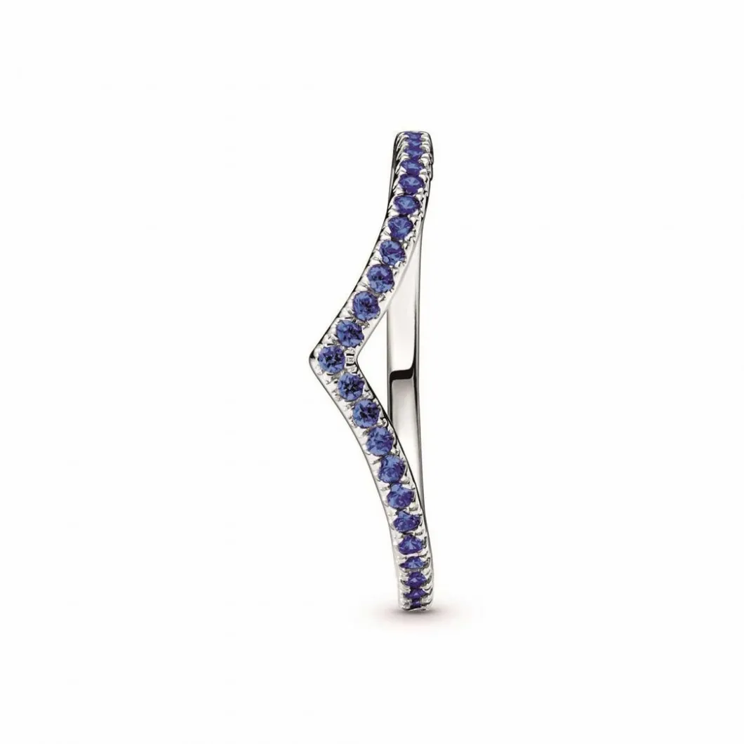Pandora Bague<Bague Chevron Bleue Timeless - Argent
