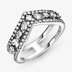 Pandora Bague<Bague Chevron Double Marquise Scintillante Timeless - Argent
