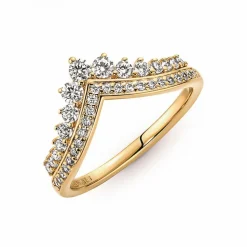 Pandora Bague<Bague Chevron Double pavée Timeless - Doré