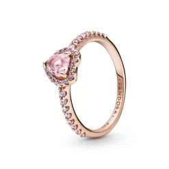Pandora Bague<Bague Cœur Surélevé & cristal Rose Timeless - Rose gold