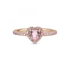 Pandora Bague<Bague Cœur Surélevé & cristal Rose Timeless - Rose gold