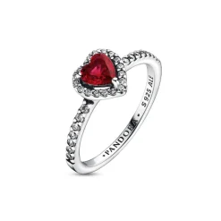 Pandora Bague<Bague Cœur Surélevé Rouge Scintillant