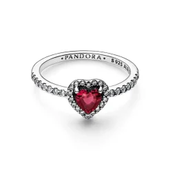 Pandora Bague<Bague Cœur Surélevé Rouge Scintillant