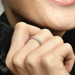 Pandora Bague<Bague cœurs scintillants Signature