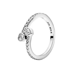Pandora Bague<Bague deux cœurs scintillants Moments