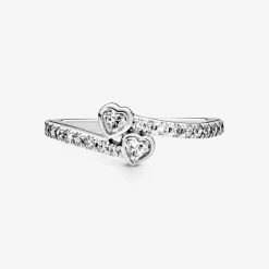 Pandora Bague<Bague deux cœurs scintillants Moments