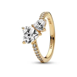 Pandora Bague<Bague Double Cœur Scintillant - Timeless
