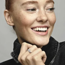 Pandora Bague<Bague Double Cœur Scintillant Argent - Timeless