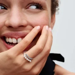 Pandora Bague<Bague femme argent sterling 193145C01 avec perle blanche et zircone transparente Timeless