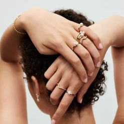 Pandora Bague<Bague femme métal doré à l'or fin avec perle Timeless