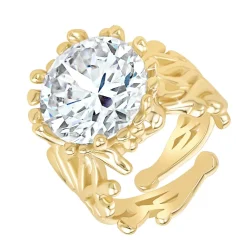 So Charm Bijoux Bague<Bague Femme So Charm - B3333-DORE-BLANC - Bague Femme Dorée