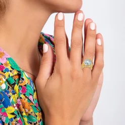 So Charm Bijoux Bague<Bague Femme So Charm - B3333-DORE-BLANC - Bague Femme Dorée