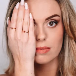 Sloya Bague<Bague Gemia En Pierre Grenat Plaqué Or Rouge