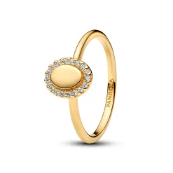 Pandora Bague<Bague Halo Ovale Gravable