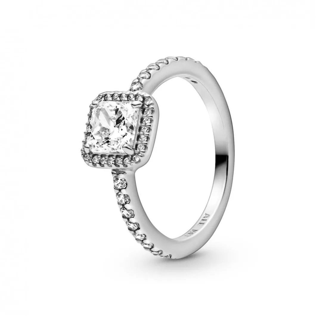 Pandora Bague<Bague Halo Scintillant Carré Timeless - Argent
