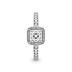 Pandora Bague<Bague Halo Scintillant Carré Timeless - Argent