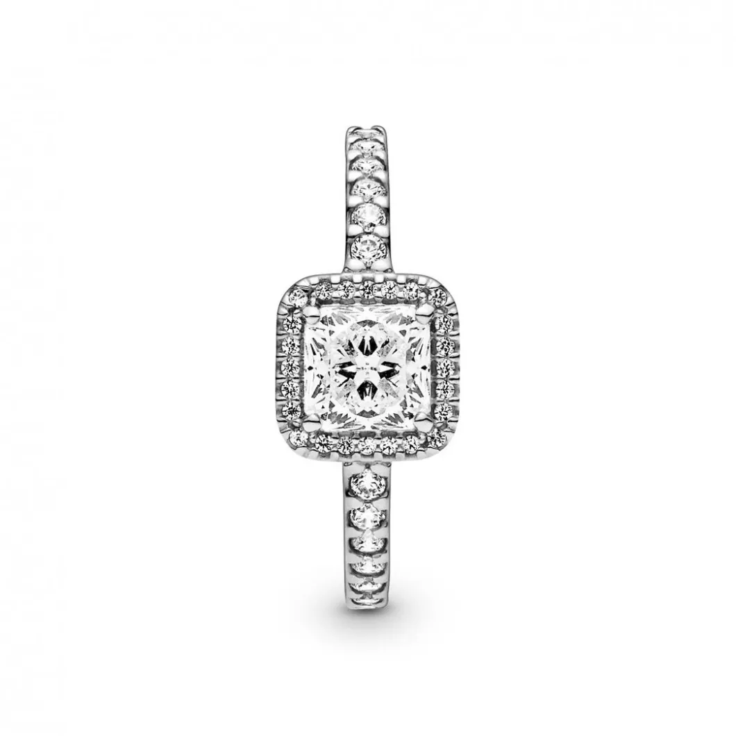 Pandora Bague<Bague Halo Scintillant Carré Timeless - Argent