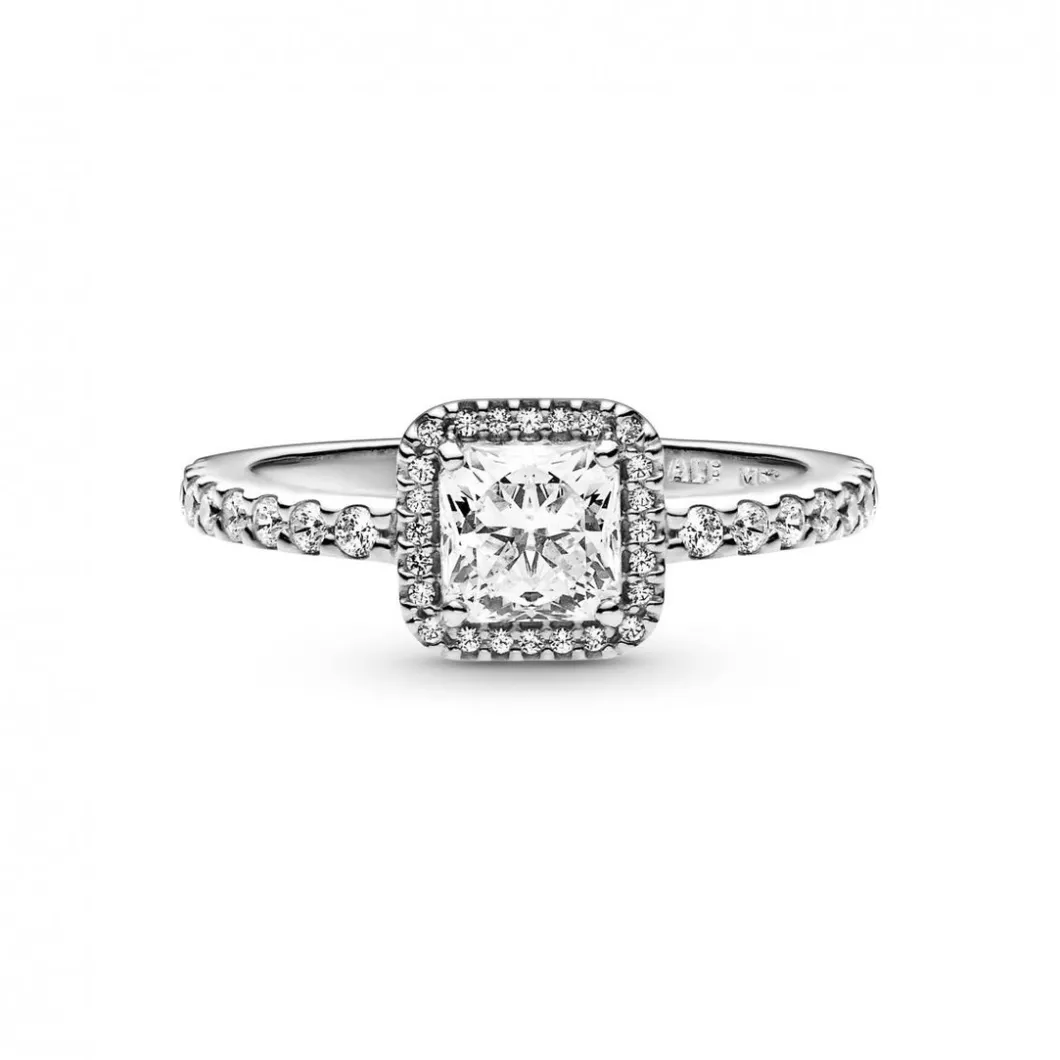 Pandora Bague<Bague Halo Scintillant Carré Timeless - Argent
