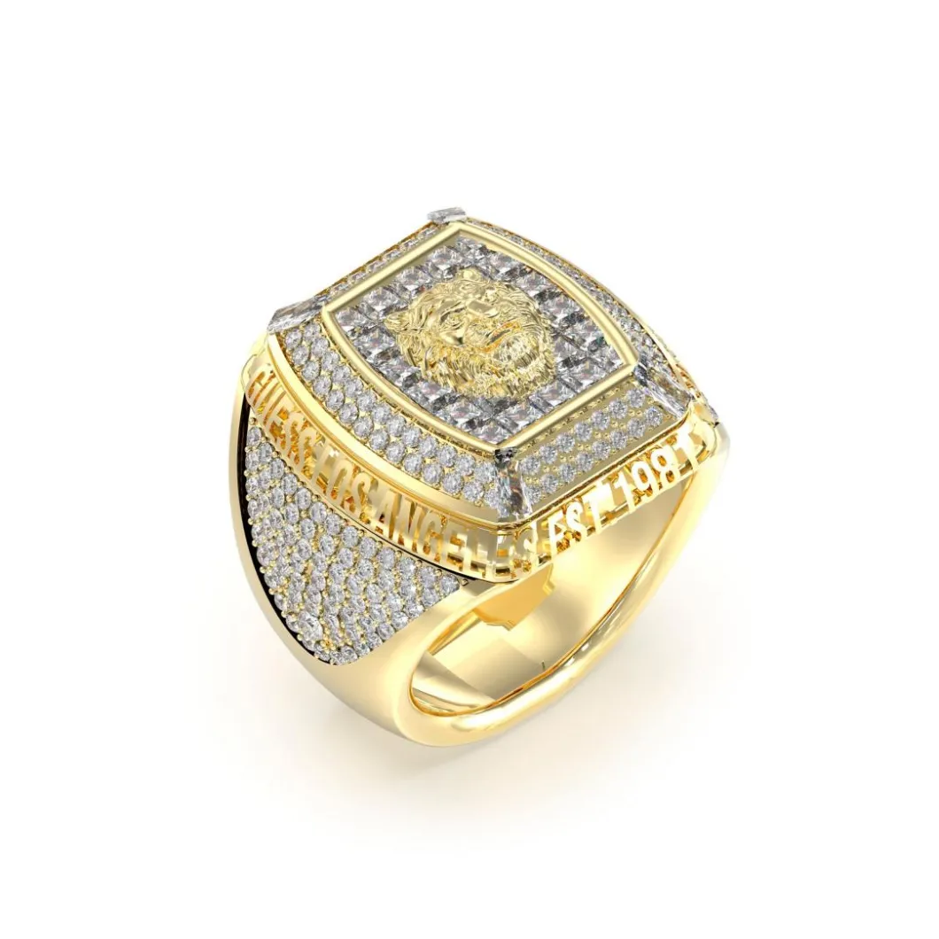 Guess Bijoux Bague<Bague Homme Lion King JUMR05002JWYG Acier Doré