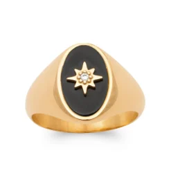 Maison de la Bijouterie Bague<Bague homme YU0600W Plaqué or Agate