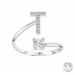 Athème Bague<Bague Initale T Femme B2804-T - Métal Argent