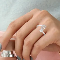 Athème Bague<Bague initiale E Femme B2804-E - Métal Argent