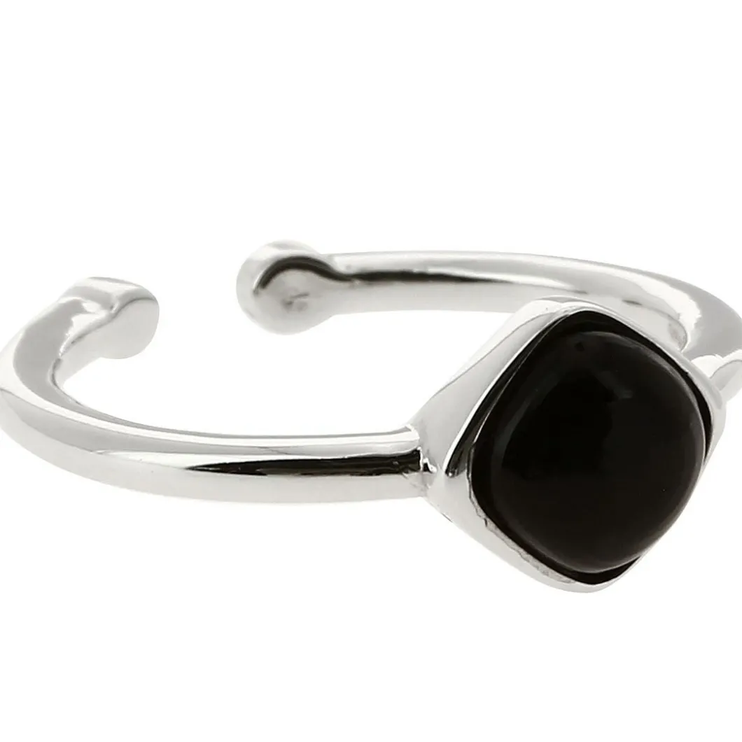 Kosma Paris Bague<Bague Kosma Ella BRSL0438- - Métal é & Onyx Noir Femme Argent