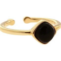 Kosma Paris Bague<Bague Kosma Ella BRSL0438-OR - Métal Jaune & Onyx Noir Femme Doré