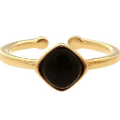 Kosma Paris Bague<Bague Kosma Ella BRSL0438-OR - Métal Jaune & Onyx Noir Femme Doré