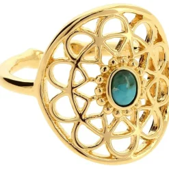 Kosma Paris Bague<Bague Kosma Stella BRSL0436-OCTUBU - Métal jaune & Turquoise Femme Doré