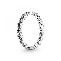 Pandora Bague<Bague Moments Couronne d'Étoiles noires Asymétriques - Argent