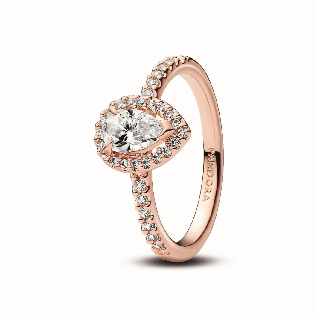 Pandora Bague<Bague Timeless - Halo Poire Scintillant