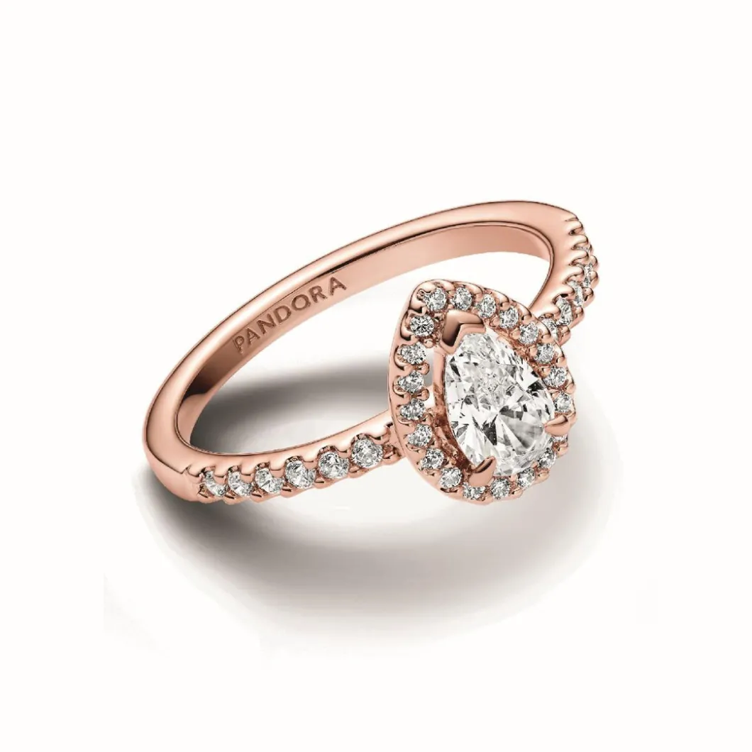 Pandora Bague<Bague Timeless - Halo Poire Scintillant