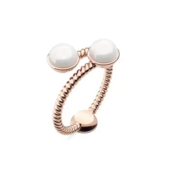 Paul Hewitt Bijoux Bague<Bague Paul Hewitt PH-FR-ROPE-R - Rope Pearl Acier Doré Rose