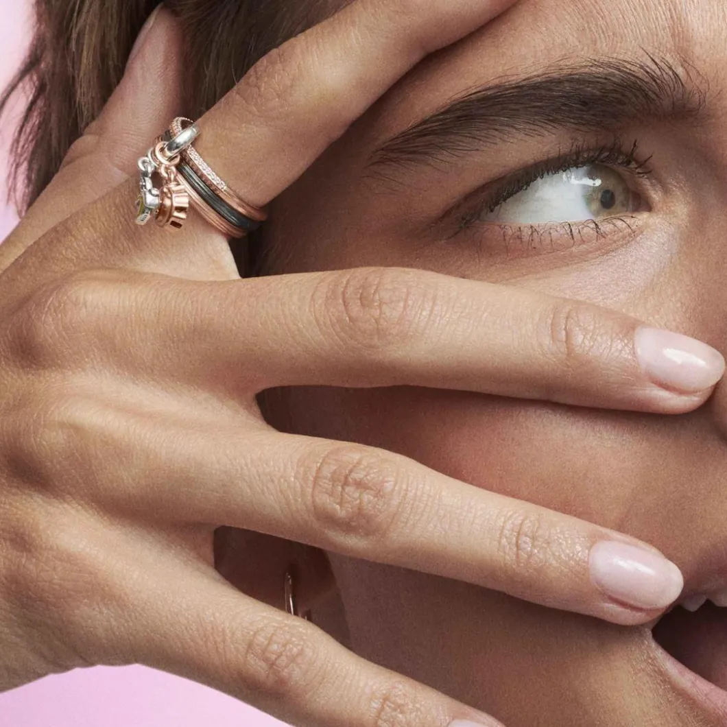 Pandora Bague<Bague ronde ME - Métal Doré à l'or Rose fin 585/1000