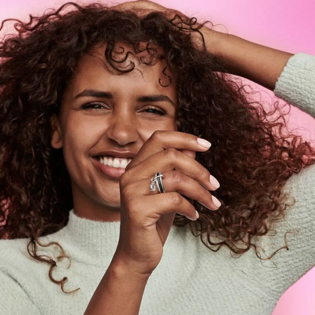 Pandora Bague<Bague Résine Façon Émail Noire ME - Rose gold