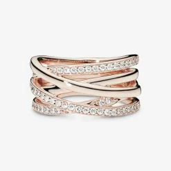 Pandora Bague<Bague Scintillante & Lignes Polies Timeless