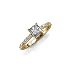 MYC-Paris Bague<Bague Simple Square DR0347-G - Doré Et Cristal