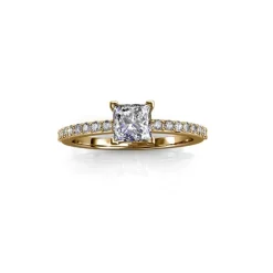 MYC-Paris Bague<Bague Simple Square DR0347-G - Doré Et Cristal